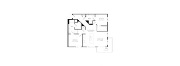 a floor plan of a house with a bedroom and a living room