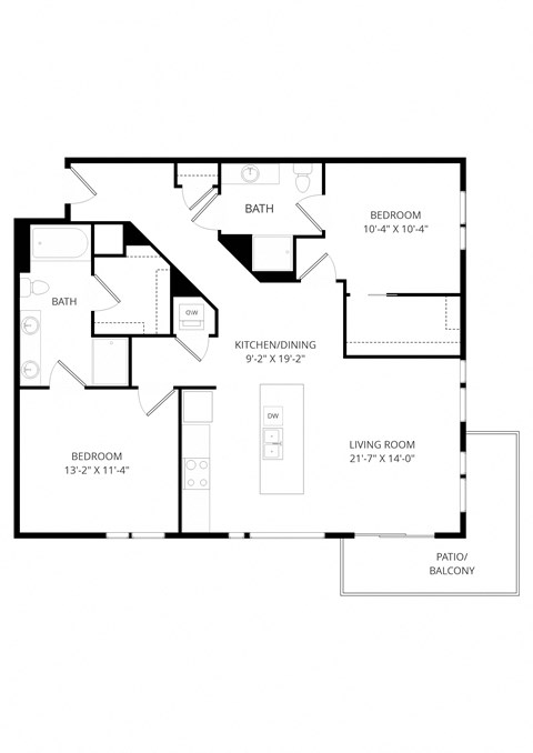 a floor plan of a house with a bedroom and a living room