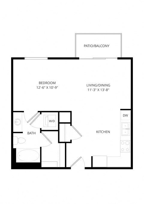 a floor plan of a house with a bedroom and a living room