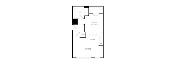 a floor plan of a 1 bedroom floor plan