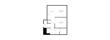 a floor plan of a 1 bedroom floor plan