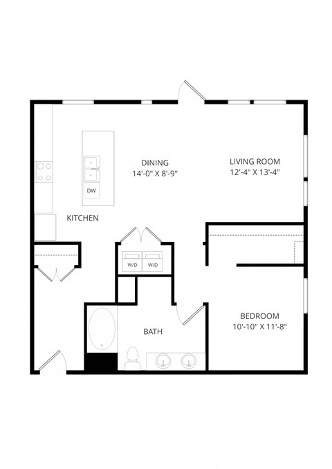 a floor plan of a house with a bedroom and a living room