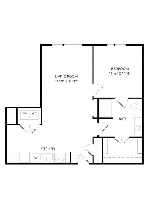 a floor plan of a house with a bedroom and a living room