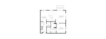a floor plan of a house with a bedroom and a living room