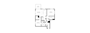 a floor plan of a house with a bedroom and a living room