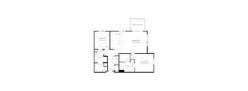 a floor plan of a house with a bedroom and a living room