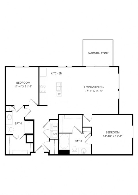 a floor plan of a house with a bedroom and a living room