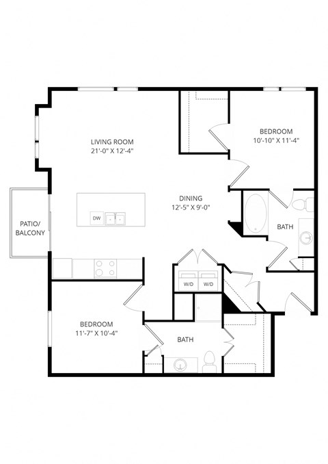 a floor plan of a house with a bedroom and a living room