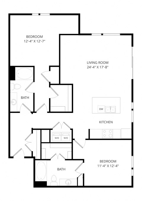 a floor plan of a house with a bedroom and a living room