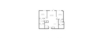 a floor plan of a house with a bedroom and a living room