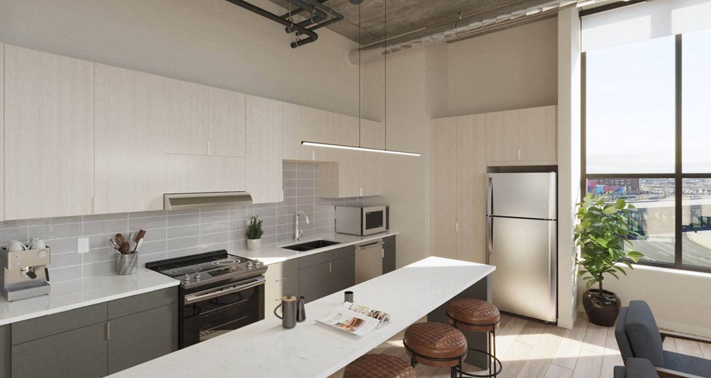 4th & Park - Kitchen with White Island