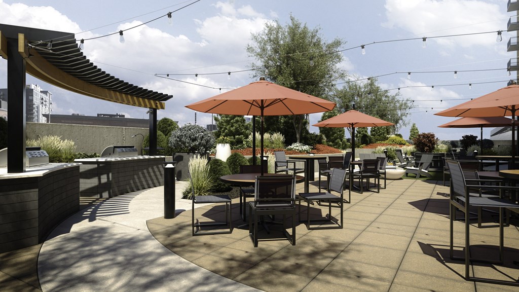 4th & Park - Patio with Lights and Umbrellas