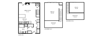 A floor plan shows a living room, two bedrooms, a kitchen, and a bathroom.