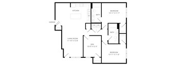 A black and white image of a floor plan for a house.