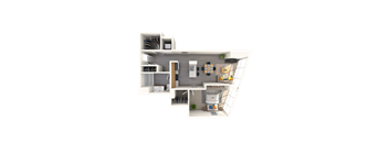 a floor plan of a house with a black background