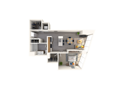 a floor plan of a house with a black background