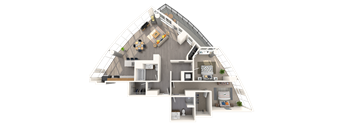 bedroom floor plan an in 3d