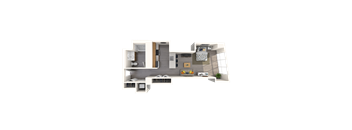 a floor plan of a house with a black background