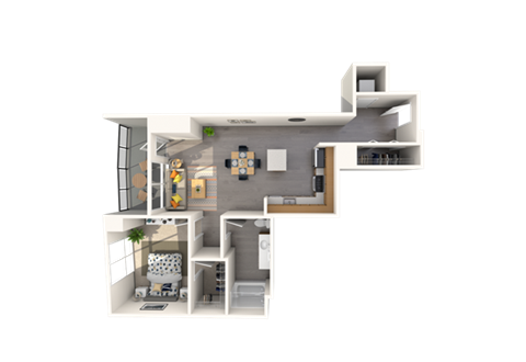 a view of the house from the top of the stairs