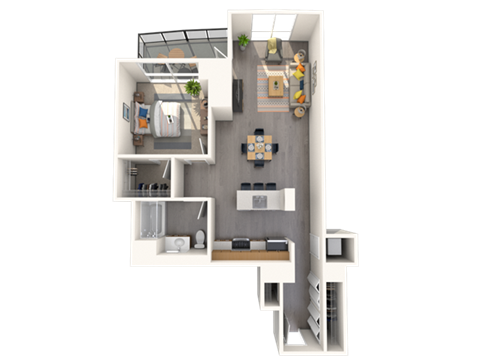 bedroom floor plan an in 3d