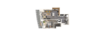 a floor plan of a house with a black background