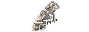 a floor plan of a house in the shape of an upside down house