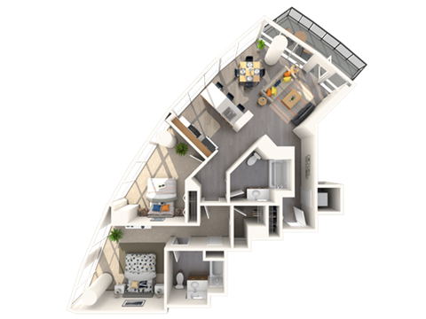 a floor plan of a house in the shape of an upside down house