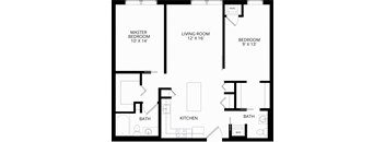Marbella on Dean two bedroom apartment floor plan