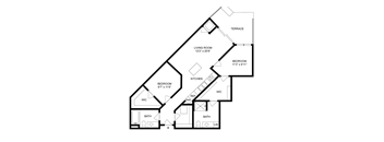 A black and white image of a house floor plan.