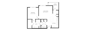 A black and white image of a floor plan for a house.