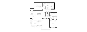 A black and white image of a floor plan for a house.