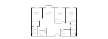 a floor plan of a bedroom apartment