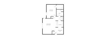 a floor plan of a house with a bedroom and a living room