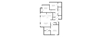 a floor plan of a living room and a dining room