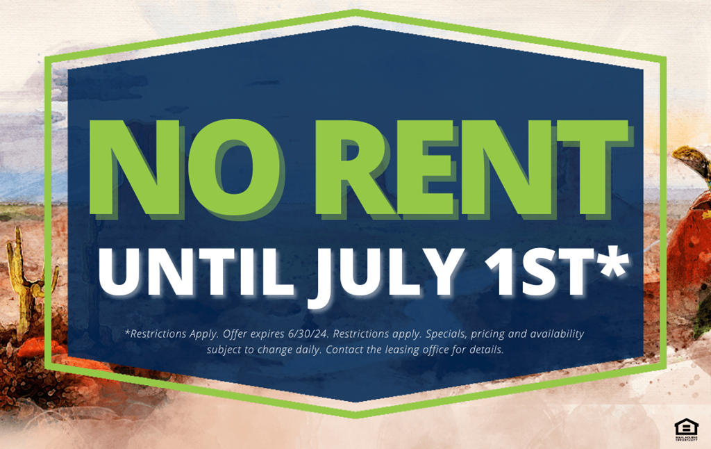 no rent until july 1st advertising poster