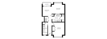 A black and white image of a floor plan for a home.
