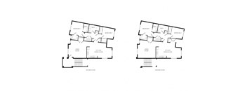 two floor plans of a house with different floor plans