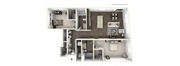 SERGE 2 Bedroom 2 Bath 3D Floor Plan at Stitchweld, MILWAUKEE, Wisconsin