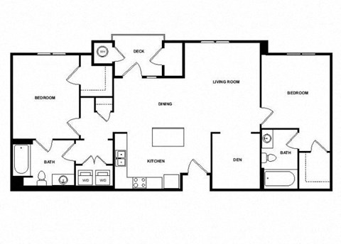 a floor plan of a home with two bedrooms and two bathrooms