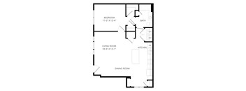 A black and white image of a floor plan for a house.