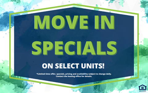 A sign advertising move in specials on select units.