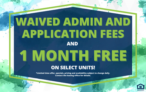 A promotional image offering a free month on select units.