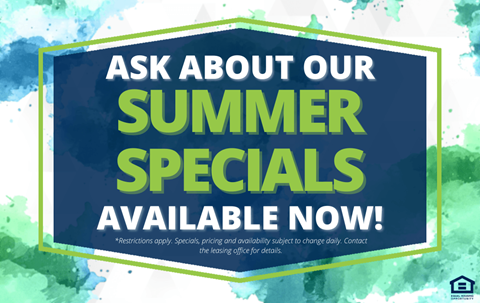A sign advertising summer specials is displayed.
