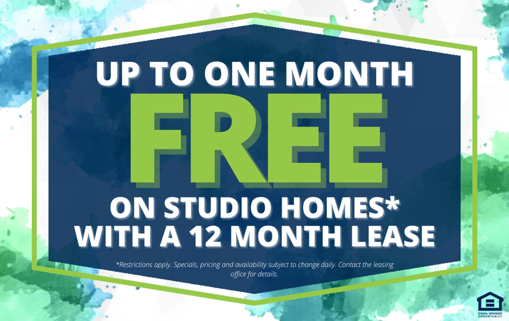 free on studio homes with a 12 month lease sign