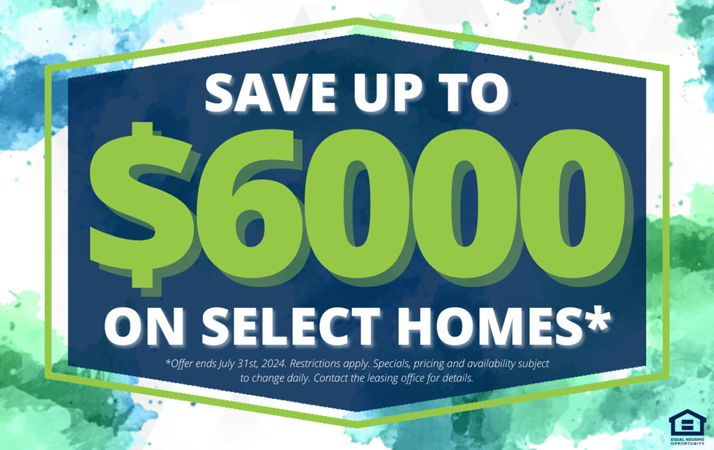 a sign that says save up to 600 on select homes