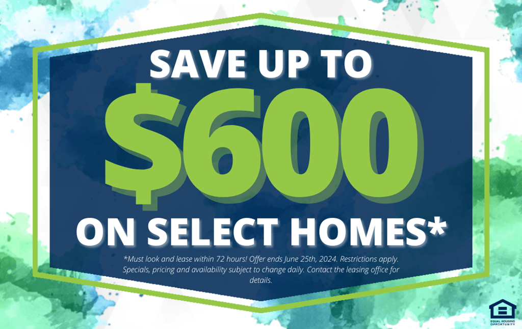 a sign that says save up to 60 on select homes
