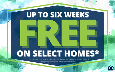 a blue and green sign that reads free on select homes