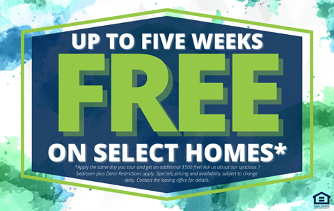 a blue and green sign that reads free on select homes