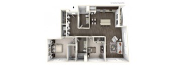 TACK 2 Bedroom 2 Bath 3D Floor Plan at Stitchweld, Wisconsin, 53207
