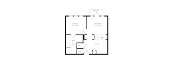 a floor plan of a house with a bedroom and a living room